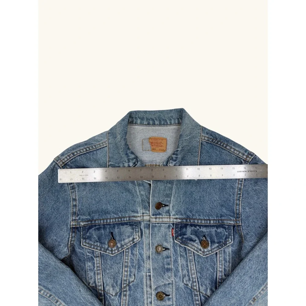 Vintage Levis 70506 0216 Denim Trucker Jacket Medium Wash Blue Mens XS Womens S